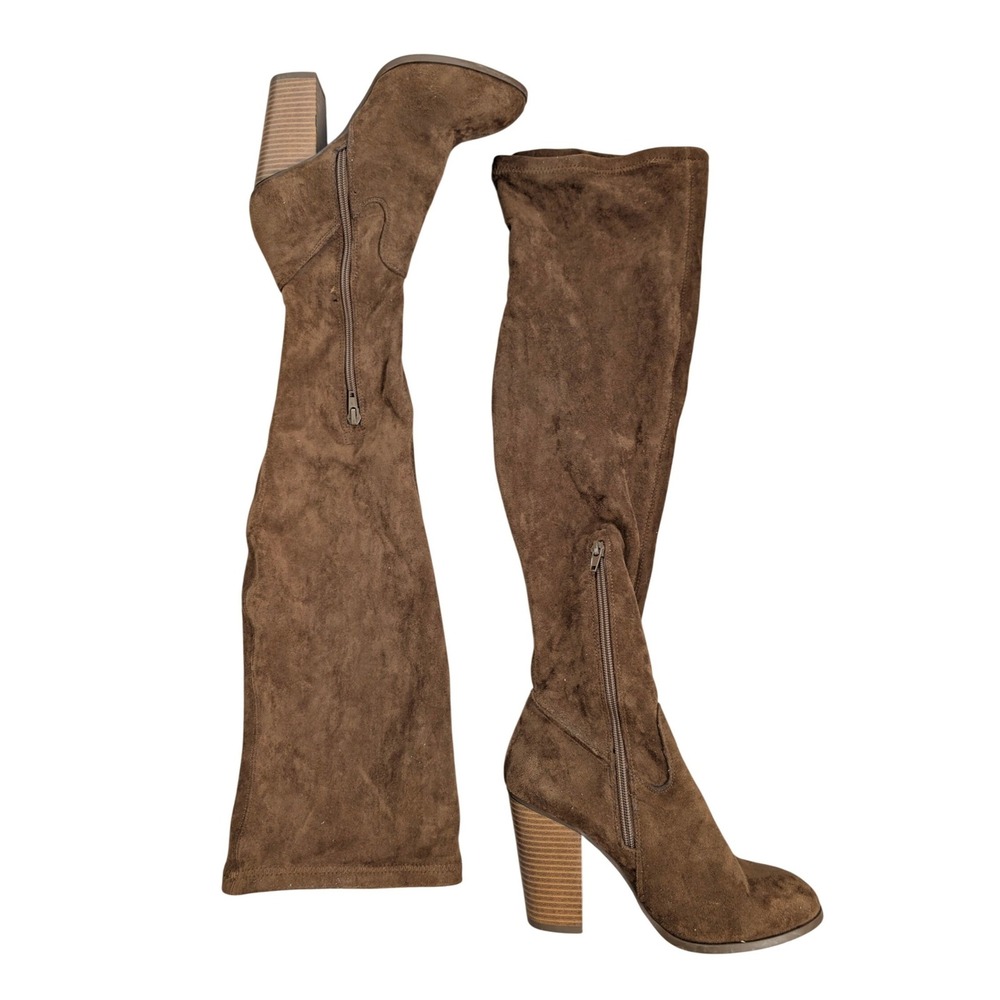 Brown Faux Suede Over Knee Boots‎ Women 6 Boho Festival Western Forest Fairy